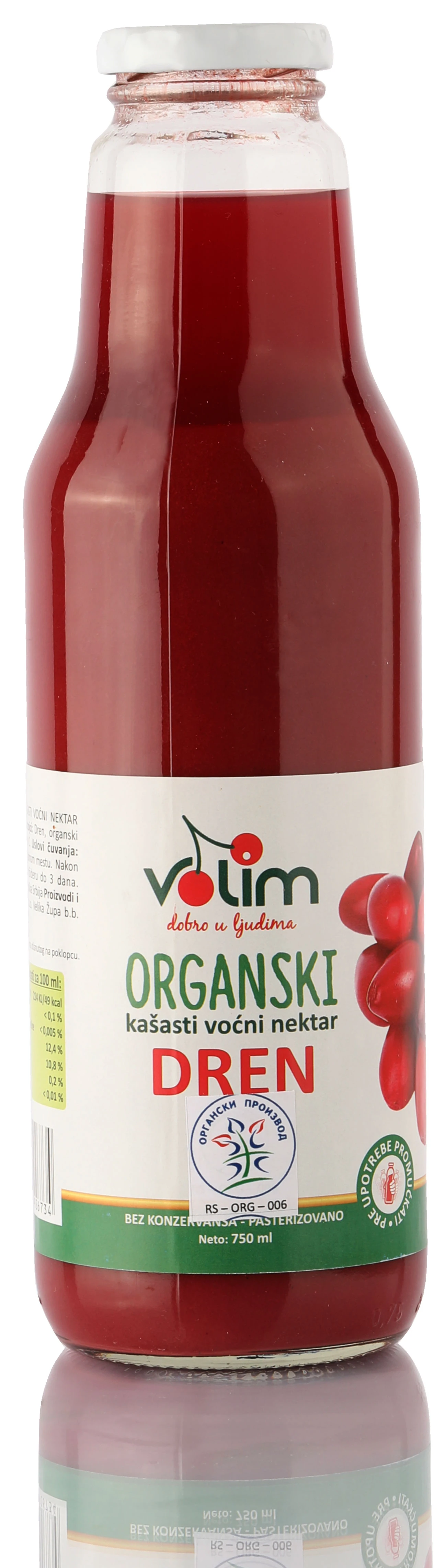 Kašasti sok od drenjina (organski proizvod) 750 ml Volim